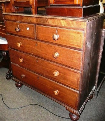 Lot 654 - Victorian oak four height chest of drawers