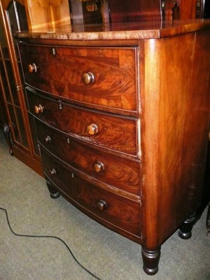 Lot 658 - Victorian mahogany bow-fronted four height chest of drawers