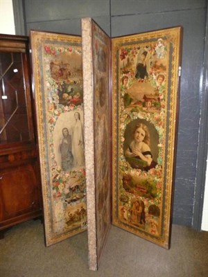 Lot 663 - Victorian folding scrap screen