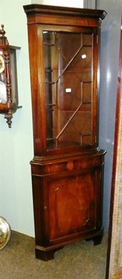 Lot 664 - Reproduction mahogany glazed corner cupboard