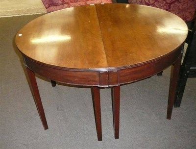 Lot 675 - Mahogany D-end dining table