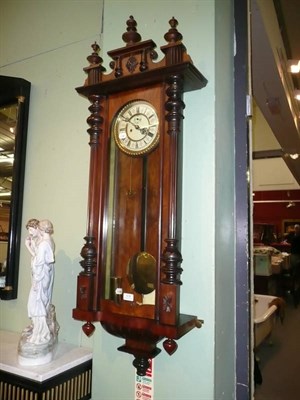 Lot 678 - A 19th century mahogany and walnut Vienna-style wall clock