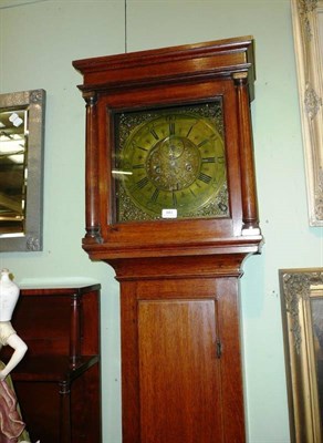 Lot 681 - Oak longcase clock with brass dial inscribed John Holroyd, Wakefield