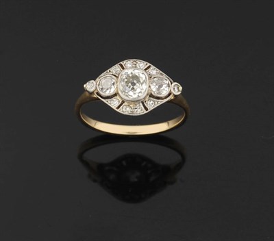 Lot 319 - An Art Deco Diamond Cluster Ring, circa 1910, of five graduated old cut diamonds within a...