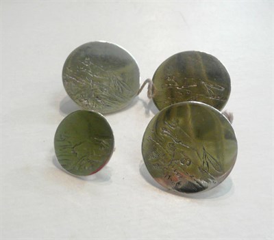 Lot 4 - Four Scottish silver fox buttons