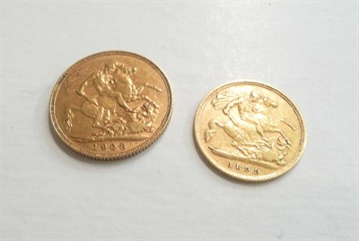 Lot 21 - Gold sovereign and half sovereign