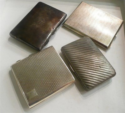 Lot 27 - Four silver cigarette cases, 14 oz