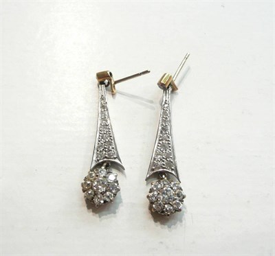 Lot 31 - Diamond-set drop earrings