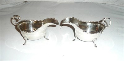 Lot 42 - Pair of silver sauce boats