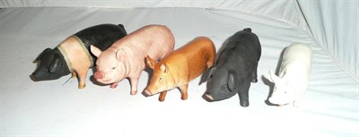 Lot 72 - Beswick pig, Doulton pig and three others