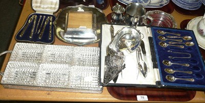 Lot 78 - A quantity of silver plate and a silver base (possibly from a vase)
