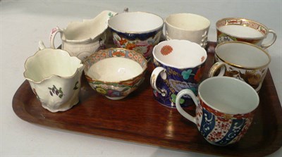 Lot 88 - A Bow blanc de chine cup and nine assorted 18th century and later coffee cans and sauce boats