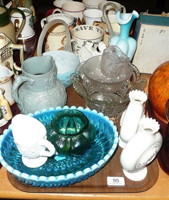 Lot 95 - Quantity of Victorian and later glass and a 19th century relief-moulded jug
