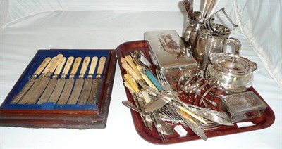 Lot 159 - Quantity of silver and plated flatware