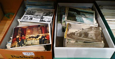 Lot 171 - A collection of postcards in three shoe boxes