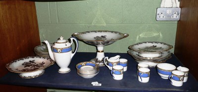 Lot 216 - Wedgwood pearl 'Rose and Jessamine' pattern dessert service and Grosvenor china 'Blue Cathay'...