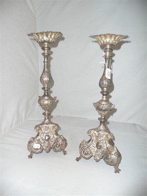 Lot 237 - Pair of Continental candlesticks