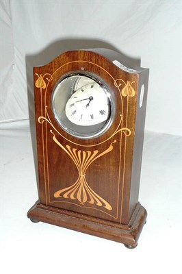 Lot 244 - Arts & Crafts mahogany mantel clock (a.f.)