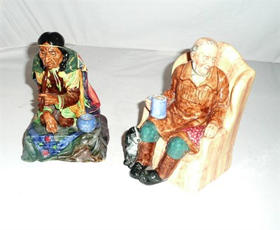 Lot 257 - Two Doulton china figures 'Uncle Ned' and 'Calumet'