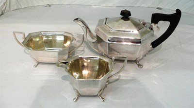 Lot 264 - Three piece Vines silver tea set