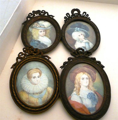 Lot 341 - Four oval miniatures