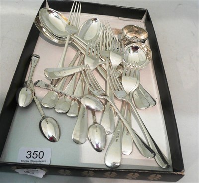 Lot 350 - A quantity of silver flatware, approximately 43oz