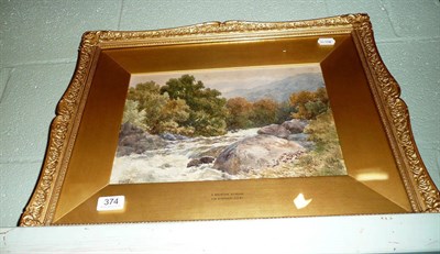 Lot 374 - Watercolour of a mountain stream, follower of EM Wimperis