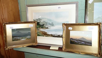 Lot 375 - A pair of gilt-framed gouaches and a watercolour