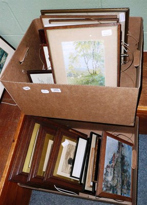 Lot 385 - A quantity of 20th century framed watercolours, prints and oils