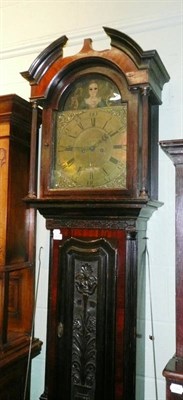 Lot 412 - A longcase clock, the brass dial inscribed Lanrie Carlisle, associated later carved case, 54cm wide