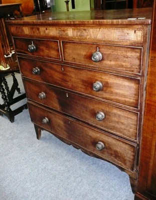 Lot 442 - A 19th century mahogany four height chest and a 19th century toilet mirror