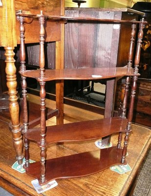 Lot 445 - Victorian mahogany four tier hanging shelf