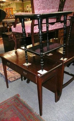 Lot 451 - A mahogany hall table with fitted two drawers and an ebonised side table