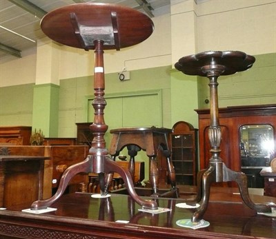 Lot 454 - A 19th century flip top pedestal table and a reproduction wine table