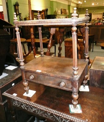 Lot 460 - A George II style walnut dressing table stool and a rosewood two tier whatnot