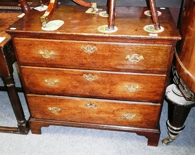 Lot 467 - 18th century oak three height chest