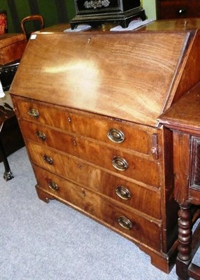 Lot 481 - Georgian mahogany bureau