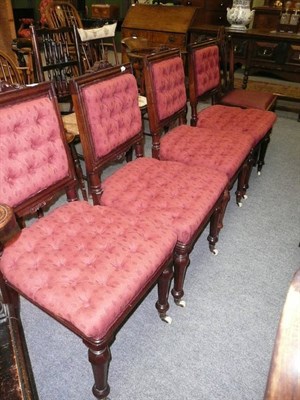 Lot 493 - Set of four Victorian upholstered side chairs