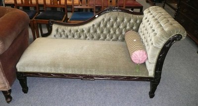 Lot 496 - A late Victorian mahogany framed Chaise longue