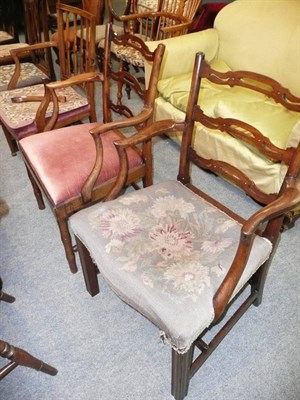 Lot 504 - Two George III mahogany armchairs with alterations