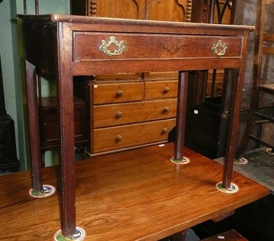 Lot 548 - Small Georgian oak single drawer table