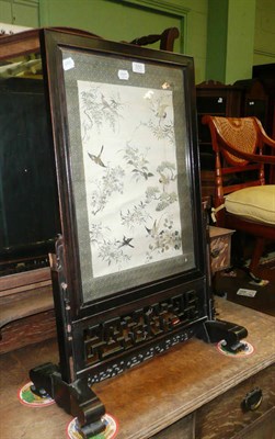 Lot 550 - Chinese fire screen with silver panel