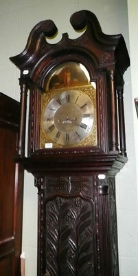 Lot 564 - Carved longcase clock with painted and silvered dial, Barwise, Cockermouth