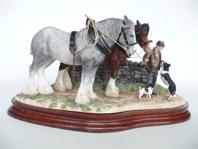 Lot 1000 - Border Fine Arts working horses 'Homeward Bound', model No. B1029 by Anne Wall, Ltd. edition...