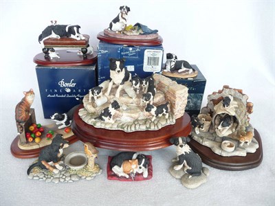 Lot 1005 - Ten Border Fine Arts Border Collies, 'Spilt Milk', 'Let Sleeping Dogs Lie', 'Border Collie...