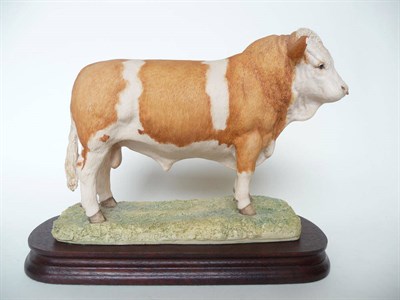 Lot 1016 - A Border Fine Arts 'Simmental Bull, model No. L18 by Anne Wall, Ltd. edition No. 799/850,...