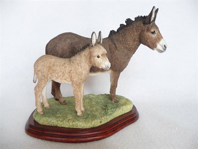 Lot 1019 - Border Fine Arts 'Donkey Jenny and Foal', model No. A3699 by Anne Wall, 21.6cm high on wood...