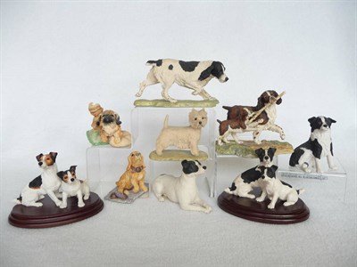 Lot 1022 - Eight Border Fine Arts dogs, English Springer Spaniel (black and white), Springer Spaniel and...