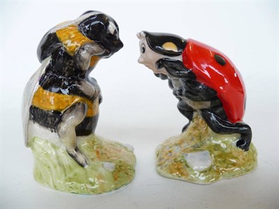 Lot 1065 - Two Royal Albert Beatrix Potter figures, 'Babbitty Bumble', BP6a and 'Mother Ladybird', BP6a,...