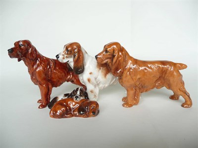 Lot 1087 - Royal Doulton Cocker Spaniel, HN1187, model No. 709A, brown, 12.7cm high; another Cocker...